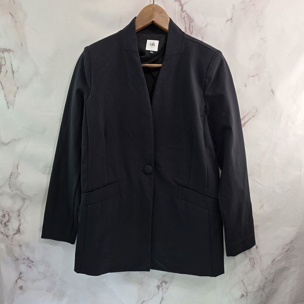 Cabi Blazer Womens 4 Small Black Jacket Ponte Knit Dinner Unstructured 4119